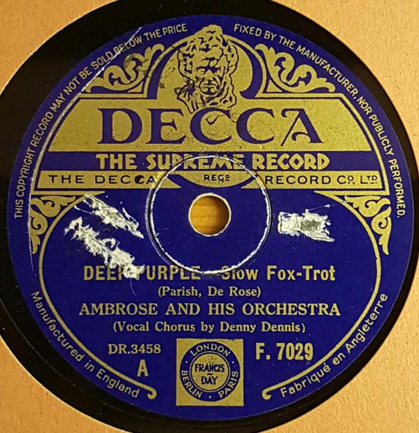 Ambrose & His Orchestra - Deep Purple / I Have Eyes