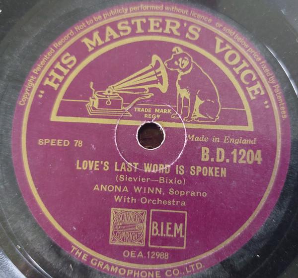 Anona Winn - Love's Last Word Is Spoken /  La Belle Marguerite