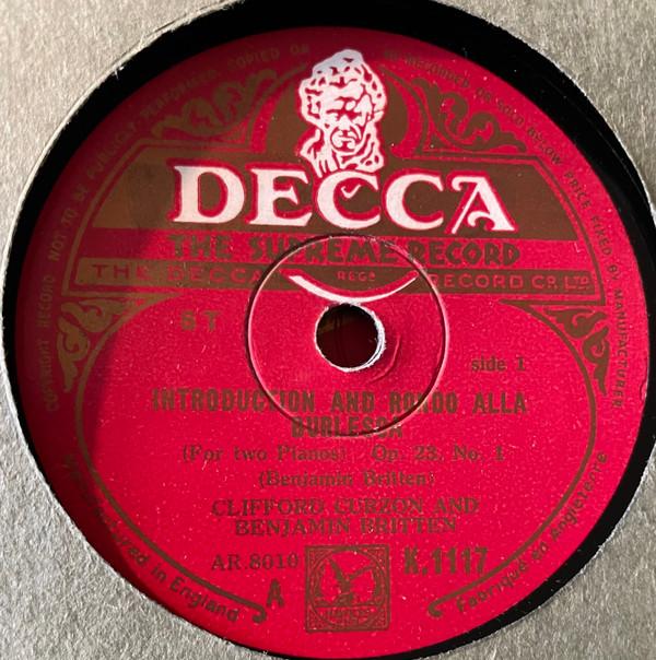 Benjamin Britten, Clifford Curzon - Introduction And Rondo Alla Burlesca