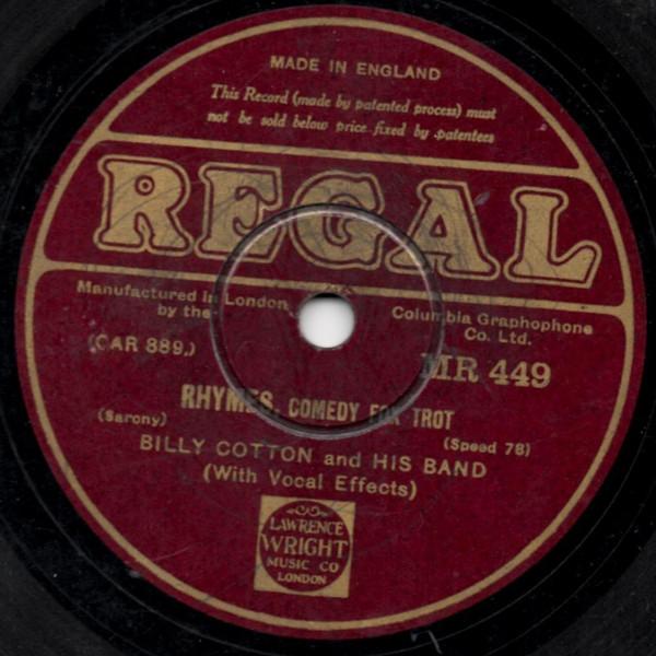 Billy Cotton And His Band - Rhymes / Jolly Good Company