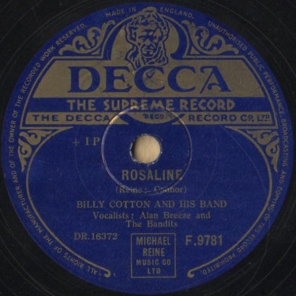 Billy Cotton And His Band - Rosaline / I Hope You Have A Happy Birthday