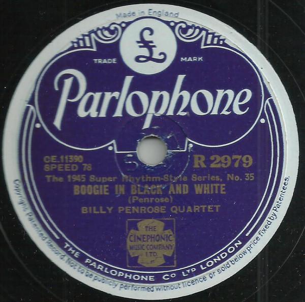 Billy Penrose Quartet - Boogie In Black And White / Billy's Boogie