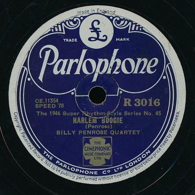 Billy Penrose Quartet - Harlem Boogie / Boogie In The Ballroom