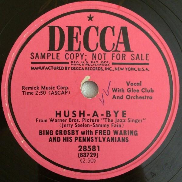 Bing Crosby, Fred Waring & The Pennsylvanians - Hush-A-Bye / Mother Darlin'