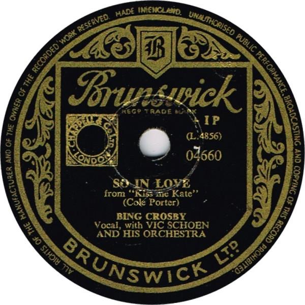 Bing Crosby, Vic Schoen And His Orchestra - So In Love / Why Can't You Behave