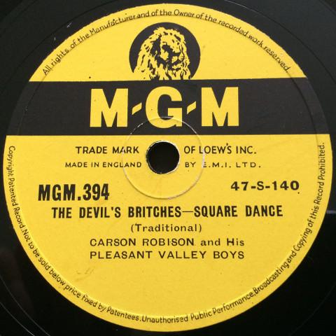 Carson Robison And His Pleasant Valley Boys - The Devil's Britches / Square Dance