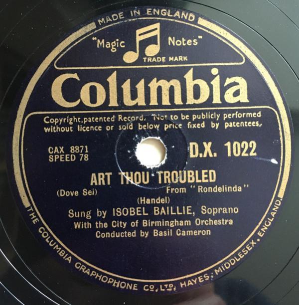 City Of Birmingham Symphony Orchestra, Isobel Baillie, Basil Cameron - Art Thou Troubled / My Heart Ever Faithfull