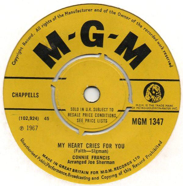 Connie Francis - My Heart Cries For You