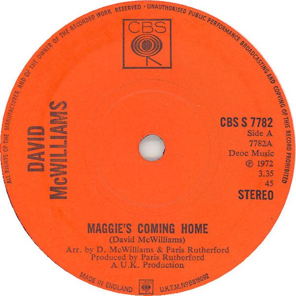 David McWilliams - Maggie's Coming Home / Margie