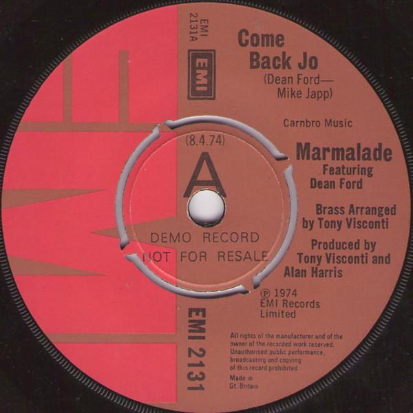 Dean Ford, The Marmalade - Come Back Jo