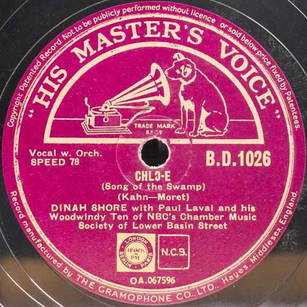 Dinah Shore - Chlo-e (Song Of The Swamp) / Body And Soul