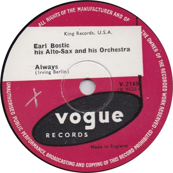 Earl Bostic And His Orchestra - Always / Lover Come Back To Me
