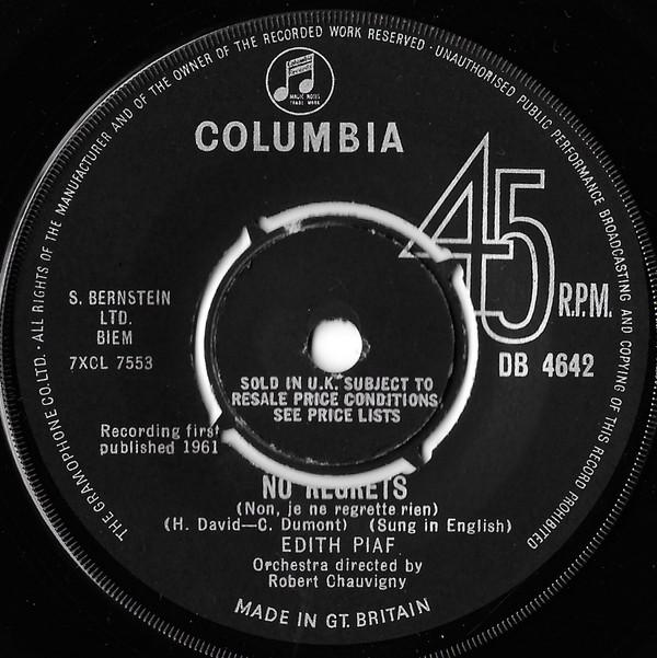 Edith Piaf - No Regrets