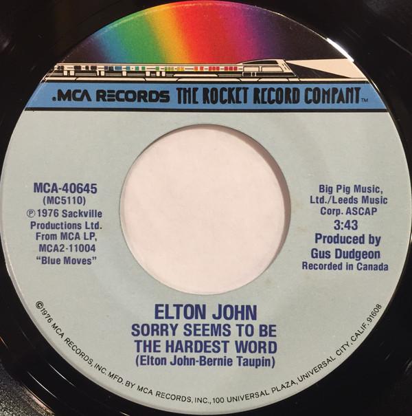 Elton John - Sorry Seems To Be The Hardest Word