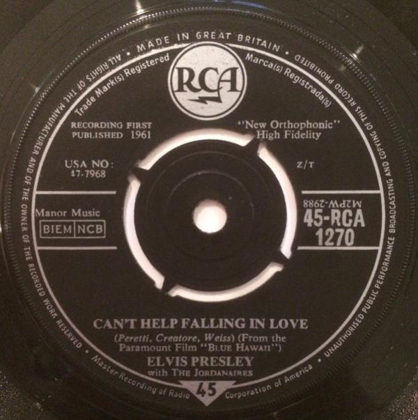 Elvis Presley, The Jordanaires - Can't Help Falling In Love / Rock-A-Hula Baby