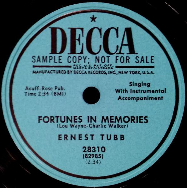 Ernest Tubb - Fortunes In Memories / So Many Times