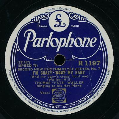 Fats Waller - I'm Crazy 'Bout My Baby (And My Baby's Crazy 'Bout Me / Dragging My Heart Around
