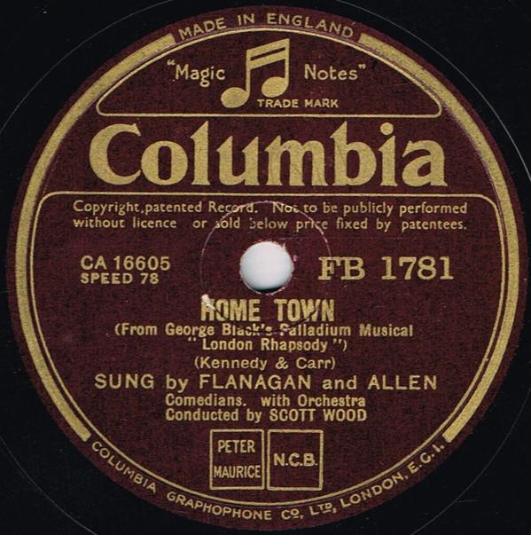 Flanagan And Allen - Home Town / Free