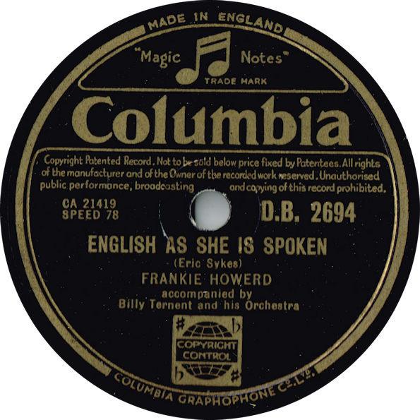 Frankie Howerd - English As She Is Spoken / I'm The Man Who's Deputising