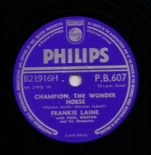 Frankie Laine - Champion The Wonder Horse / Ticky Ticky Tick (I'm Gonna Tell On You)