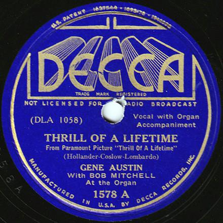 Gene Austin - Thrill Of A Lifetime / Marie