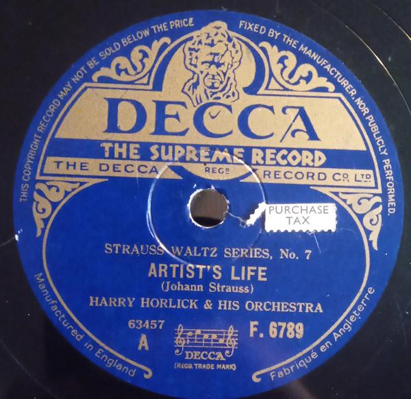 Harry Horlick And His Orchestra - Artist's Life / Vienna Blood
