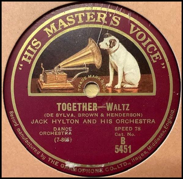 Jack Hylton And His Orchestra - Together / Plenty Of Sunshine