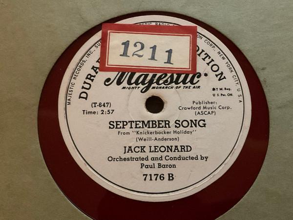 Jack Leonard - September Song / They Say It’s Wonderful 