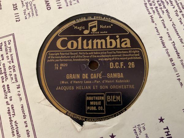 Jacques Hélian Et Son Orchestre - Grain De Cafe / Le Petit Rat 