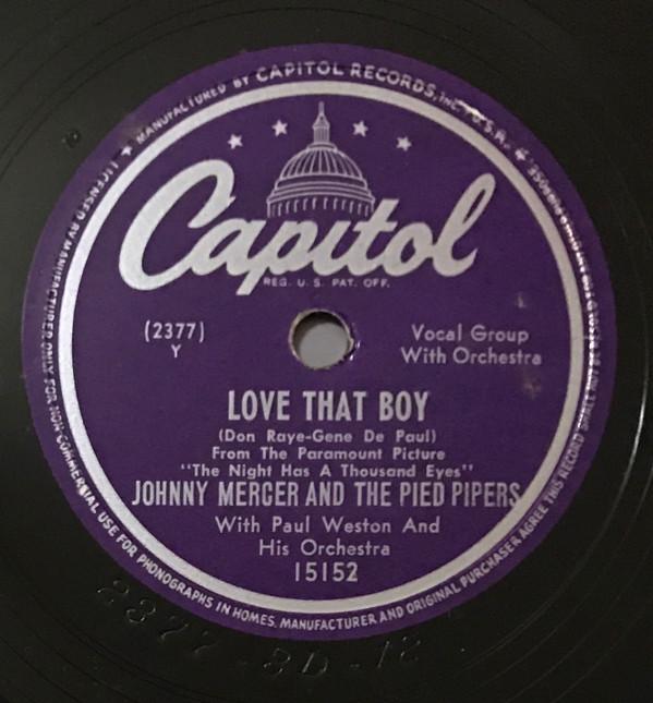 Johnny Mercer - Love That Boy / Louisville Lou