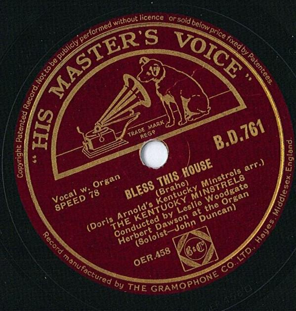 Kentucky Minstrels - Bless This House  / Passing By 