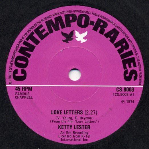 Ketty Lester, Dorsey Burnette - Love Letters / Hey Little One