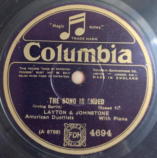 Layton And Johnstone - The Song Is Ended / My Blue Heaven
