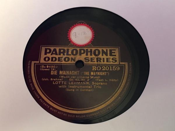 Lotte Lehmann - Die Mainacht = The Maynight / Vergeblighes Ständchen = The Vain Suit