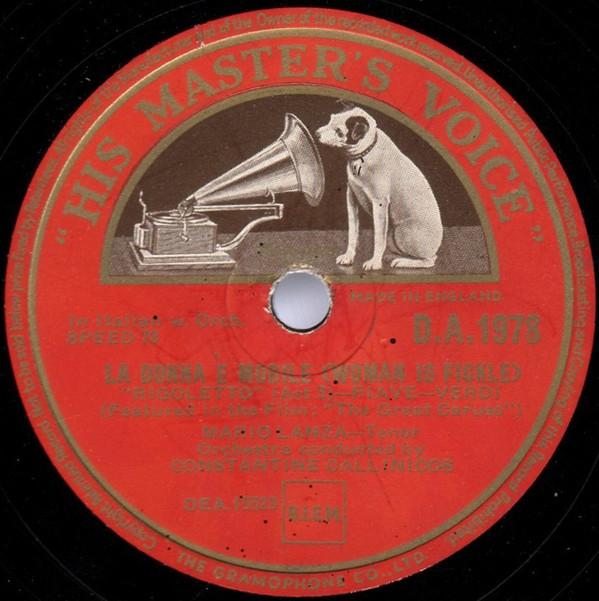 Mario Lanza - La Donna È Mobile = Woman Is Fickle / The Loveliest Night Of The Year