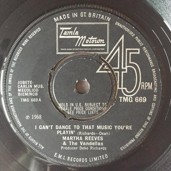 Martha Reeves & The Vandellas - I Can't Dance To That Music You're Playin'
