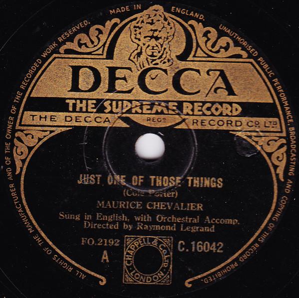 Maurice Chevalier - Just One Of Those Things / I'm Looking Over A Four Leaf Clover