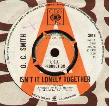 OC Smith - Isn't It Lonely Together / I Ain't The Worryin' Kind