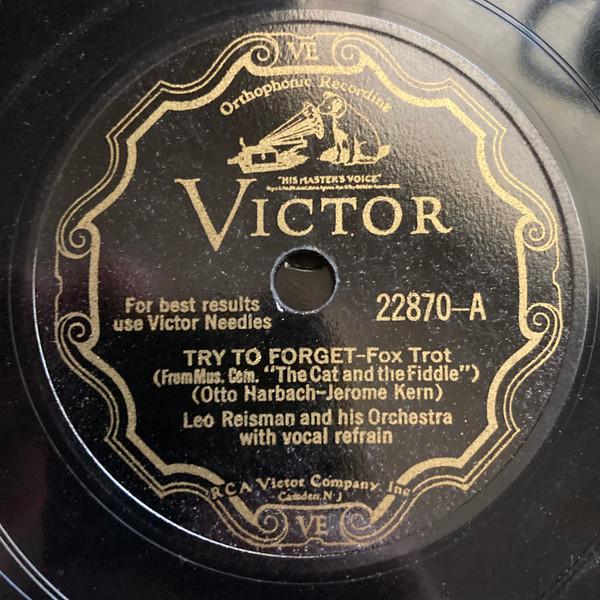 Paul Whiteman And His Orchestra, Leo Reisman And His Orchestra - Try To Forget / Dance Of The Little Dutch Dolls