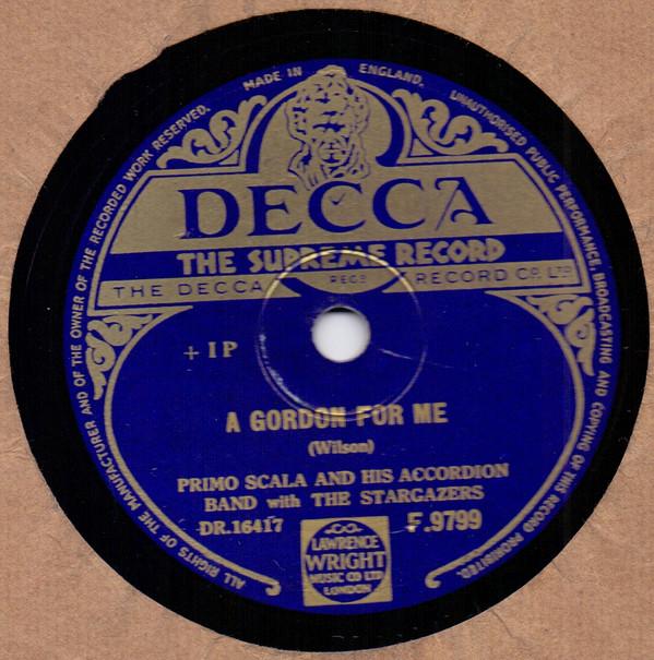 Primo Scala's Accordion Band, The Stargazers - A Gordon For Me / Gathering Of The Clans