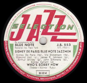 Sidney DeParis' Blue Note Jazzmen - Ballin' The Jack / Who's Sorry Now