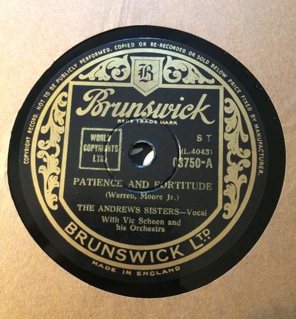 The Andrews Sisters - Patience And Fortitude / Red River Valley