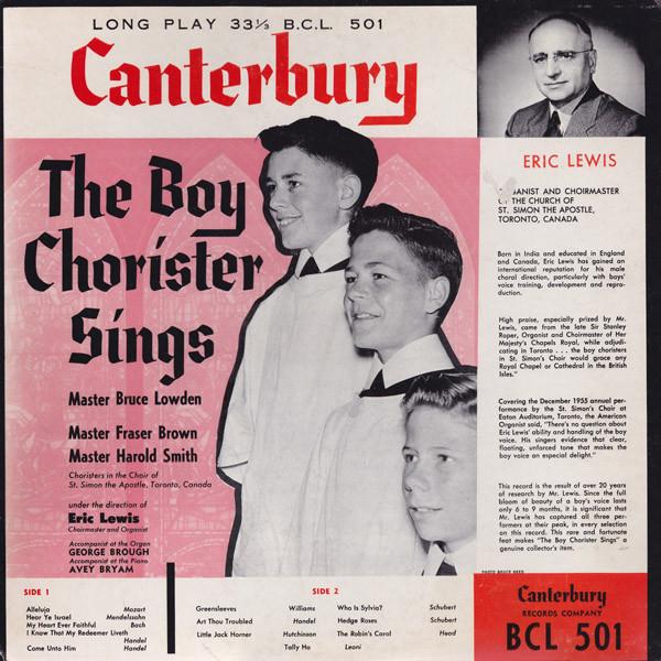 The Choir Of The Church Of St. Simon-The-Apostle, Toronto - The Boy Chorister Sings