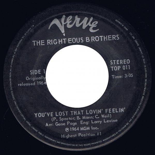 The Righteous Brothers - You've Lost That Lovin' Feelin' / Just Once In My Life