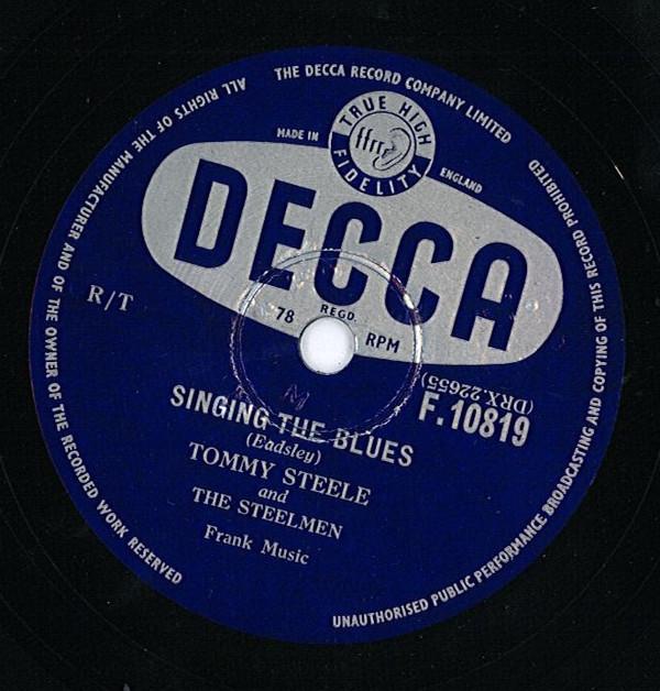 Tommy Steele And The Steelmen - Singing The Blues / Rebel Rock