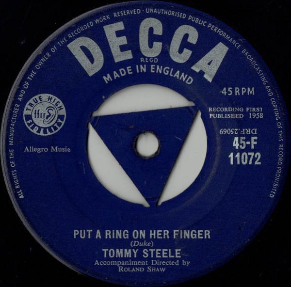 Tommy Steele - Put A Ring On Her Finger