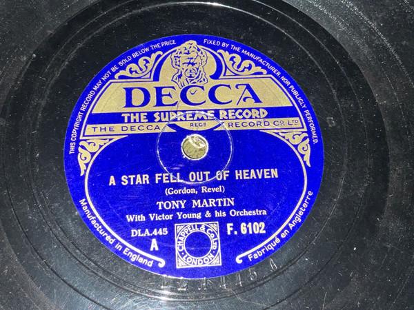 Tony Martin (3) - A Star Fell Out Of Heaven / When Did You Leave Heaven 