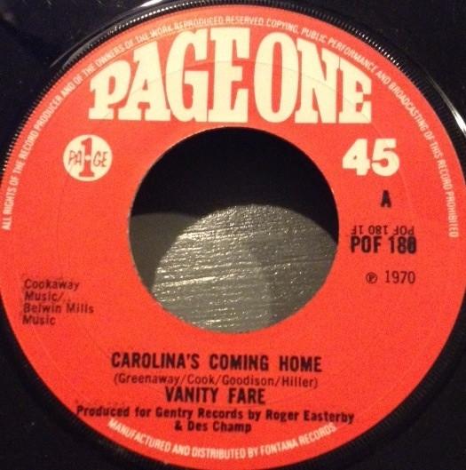Vanity Fare - Carolina's Comin' Home / On Your Own