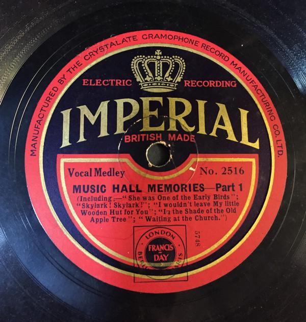 Vocal Medley - Music Hall Memories