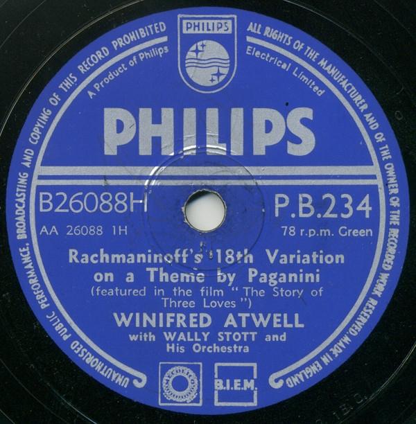 Winifred Atwell - Rachmaninoff's 18th Variation On A Theme By Paganini / Moonlight Fiesta